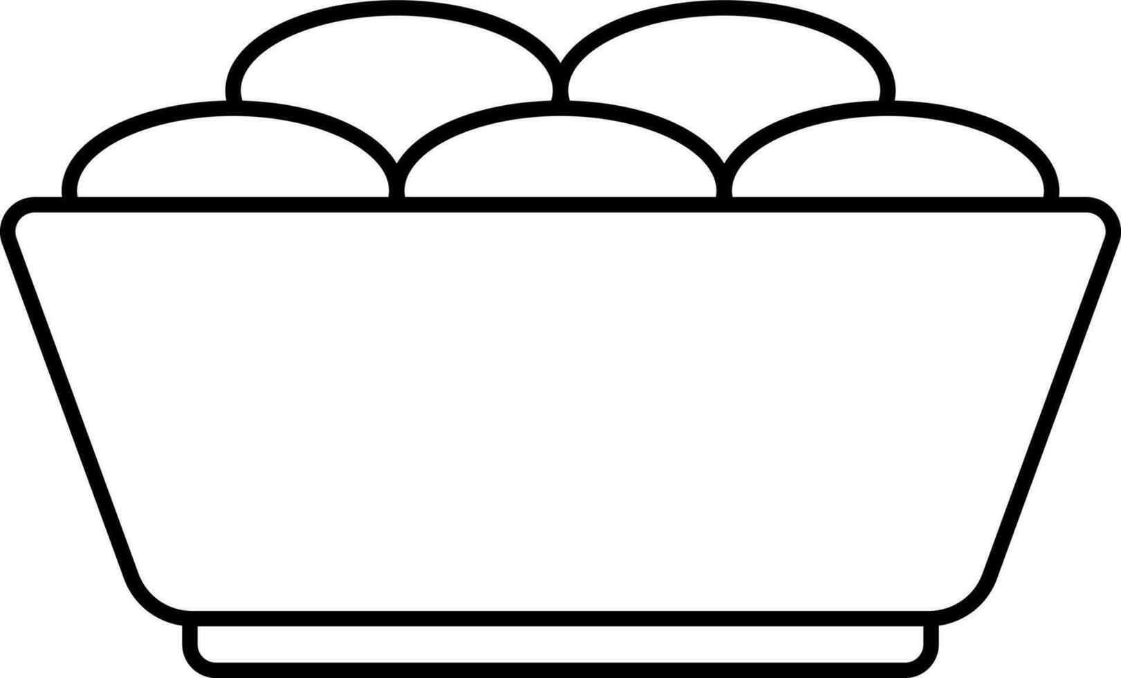 Black Thin Line Art Of Sweets Bowl Icon. vector