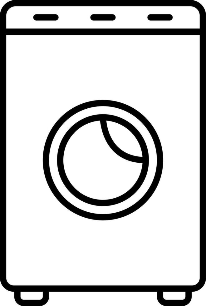 Isolated Washing Machine Icon In Black Line Art. vector