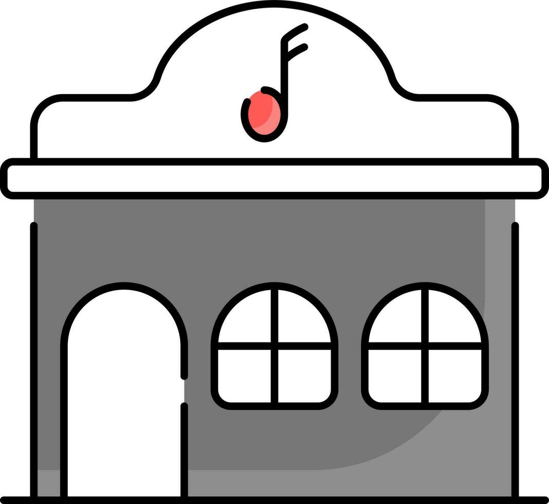 gris y blanco ilustración de música casa icono. vector