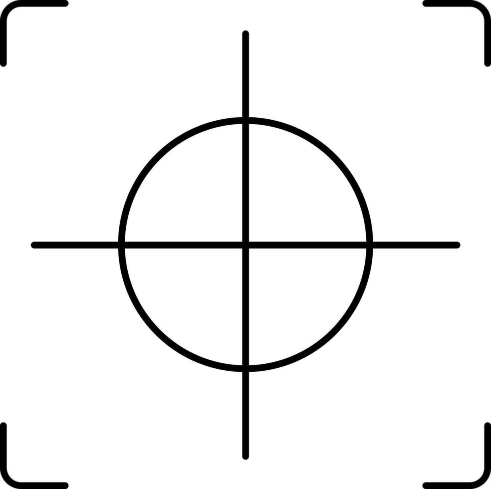 Black Linear Illustration Of Target Icon. vector