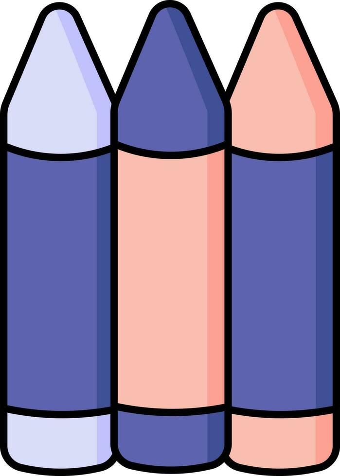 Crayon Pencils Icon In Blue And Pink Color. vector