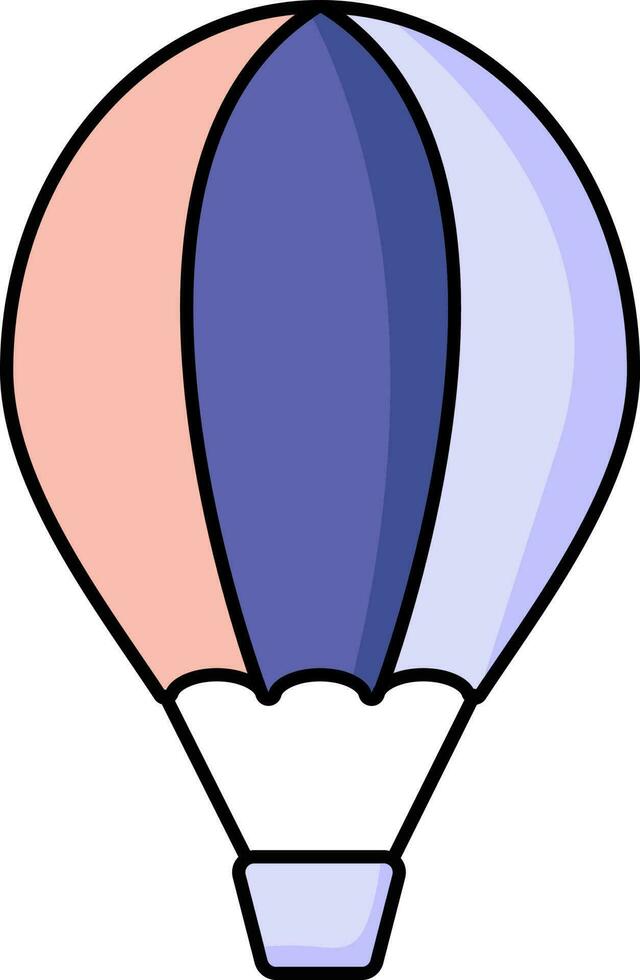 caliente aire globo icono en rosado y azul color. vector