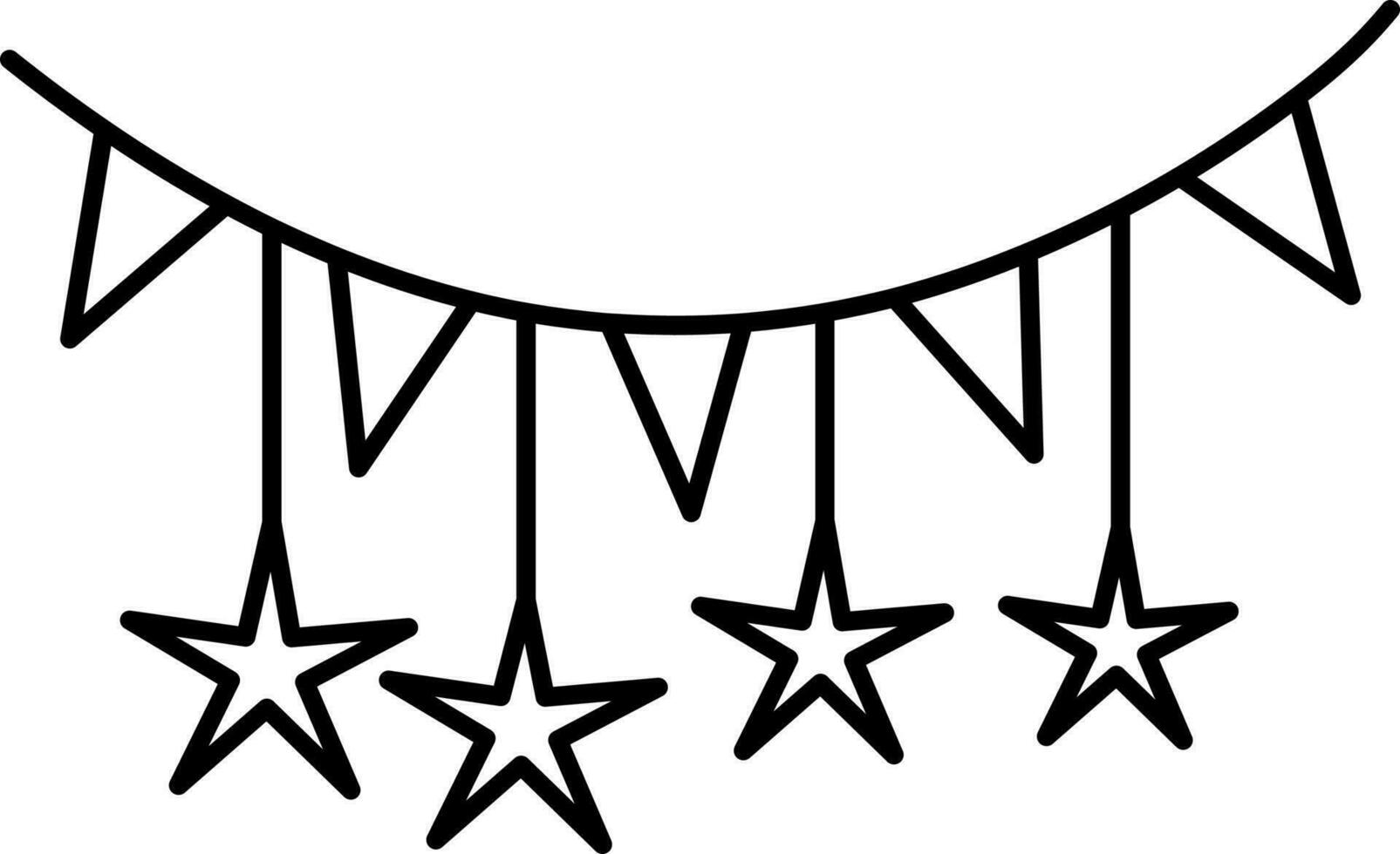 Isolated Bunting Flag With Hanging Star Icon. vector