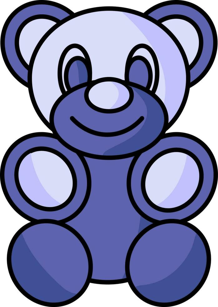 linda osito de peluche oso icono en azul color. vector