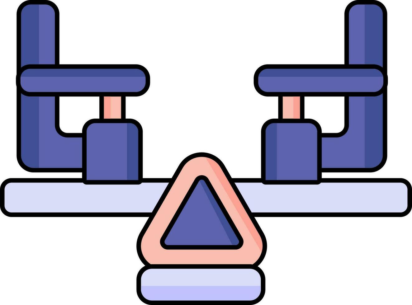 Flat Style Balance Swing Icon In Blue And Pink Color. vector