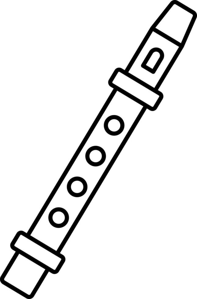 Black Thin Line Art Of Flute Icon. vector