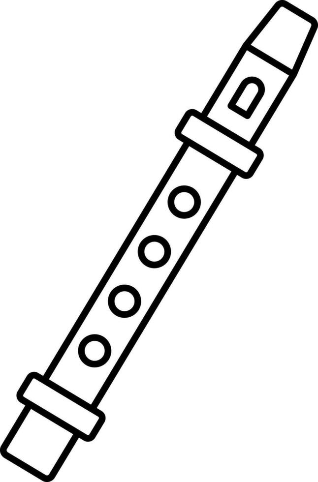 Black Thin Line Art Of Flute Icon. vector