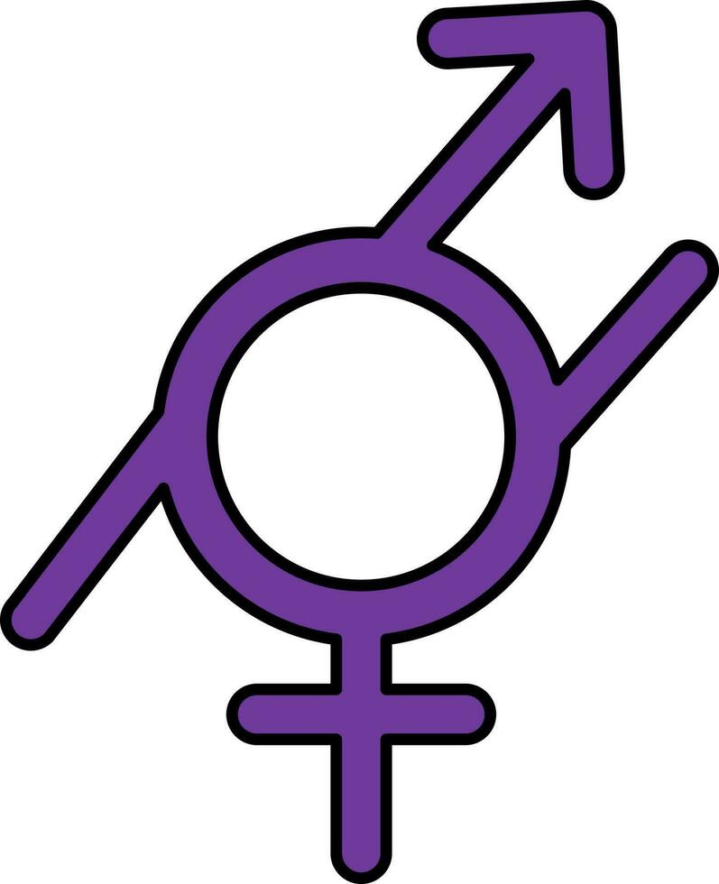 Gender Fluid Icon Or Symbol In Purple Color. vector