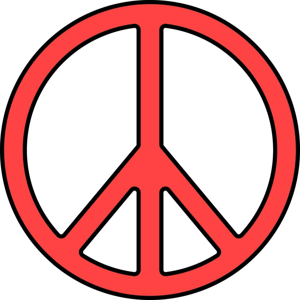 Red Peace Icon Or Symbol In Flat Style. vector