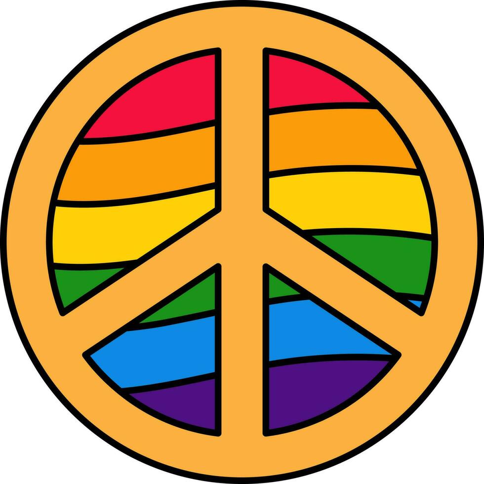 Illustration Of Peace Icon Or Symbol In Flat Style. vector