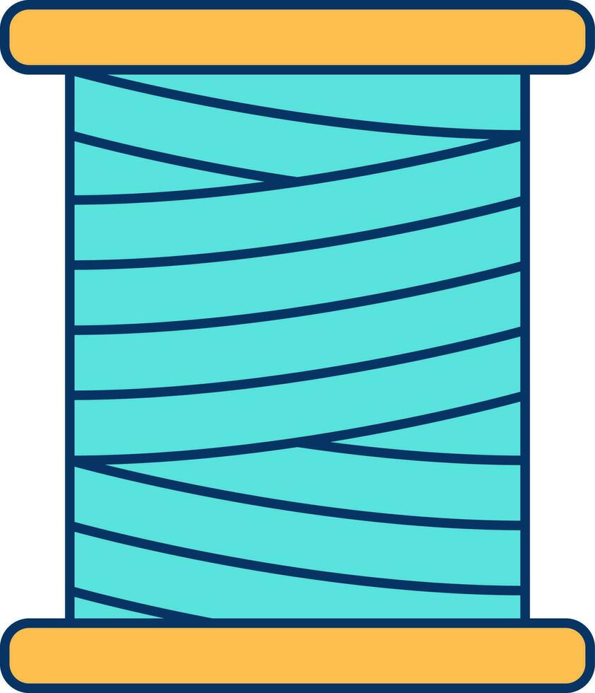 Thread Spool Icon In Orange And Turquoise Color. vector