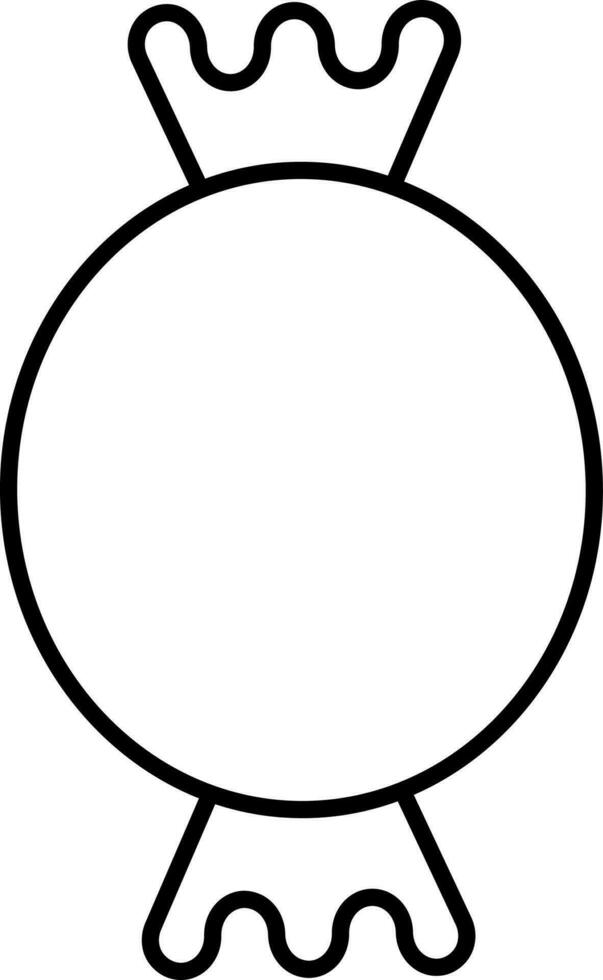 Black Stroke Illustration Of Round Toffee Or Toffy Icon. vector