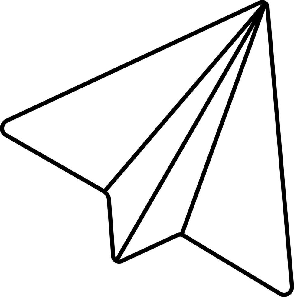 Isolated Paper Plane Outline Icon. vector