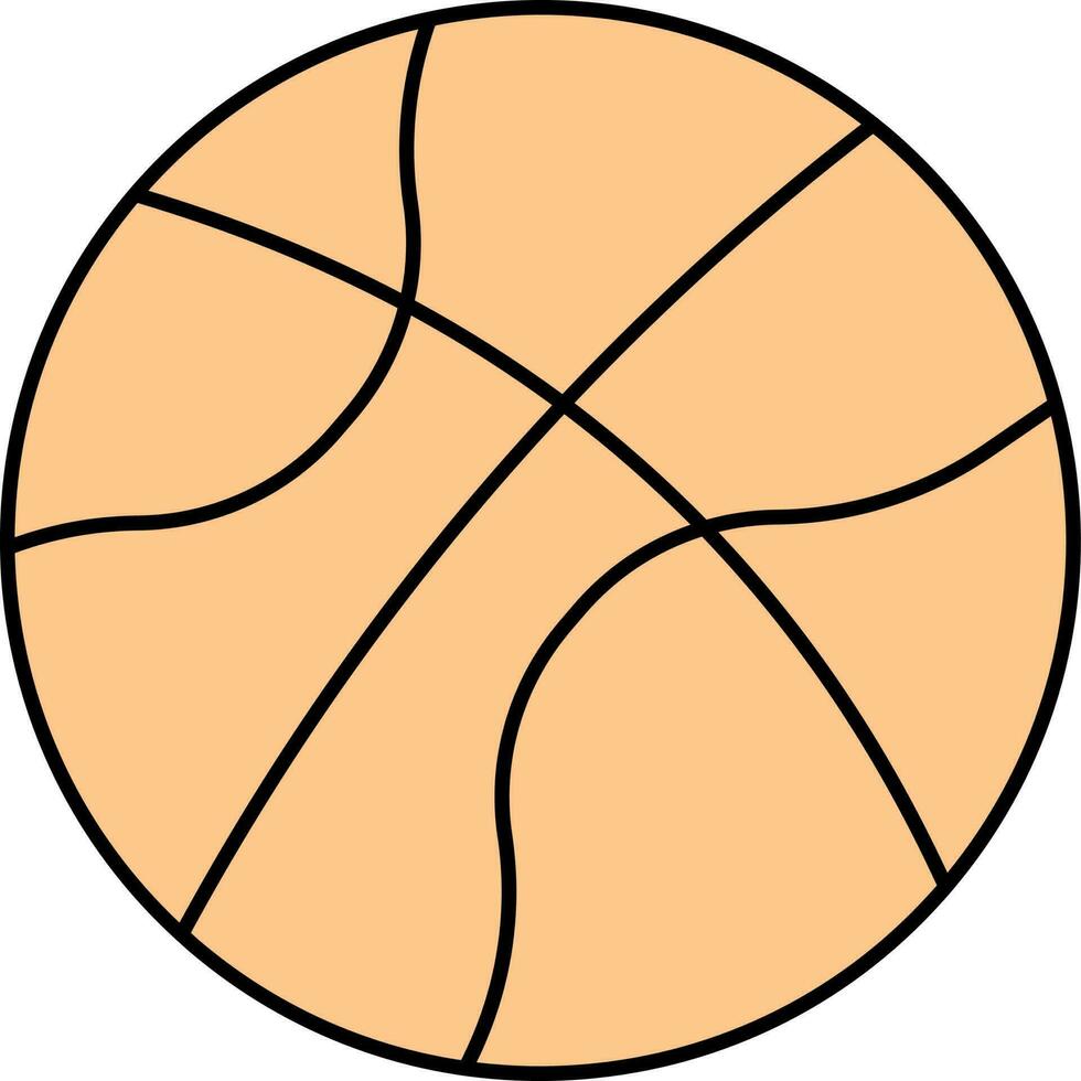 Flat Style Basketball Icon In Orange Color. vector