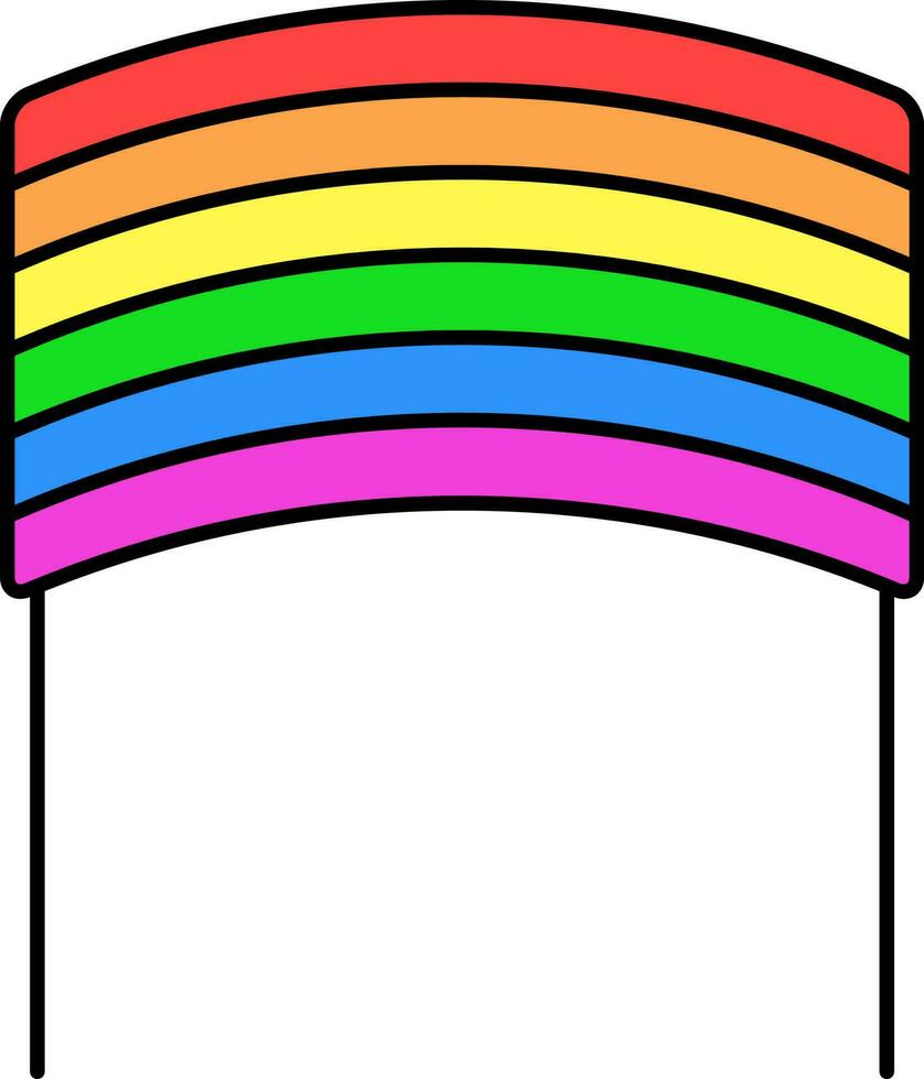 Rainbow Banner Or Poster Icon In Flat Style. vector