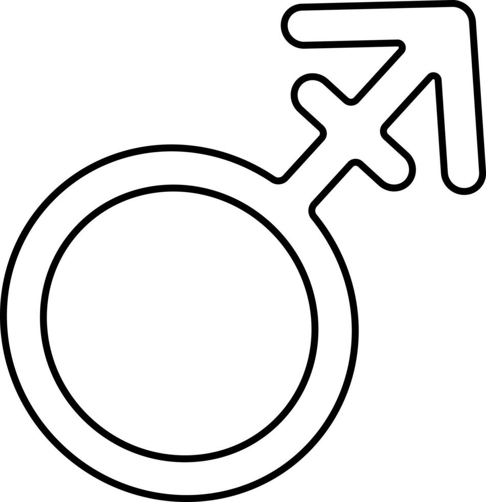 Black Outline Illustration Of Androgyny Icon. 24155021 Vector Art at ...