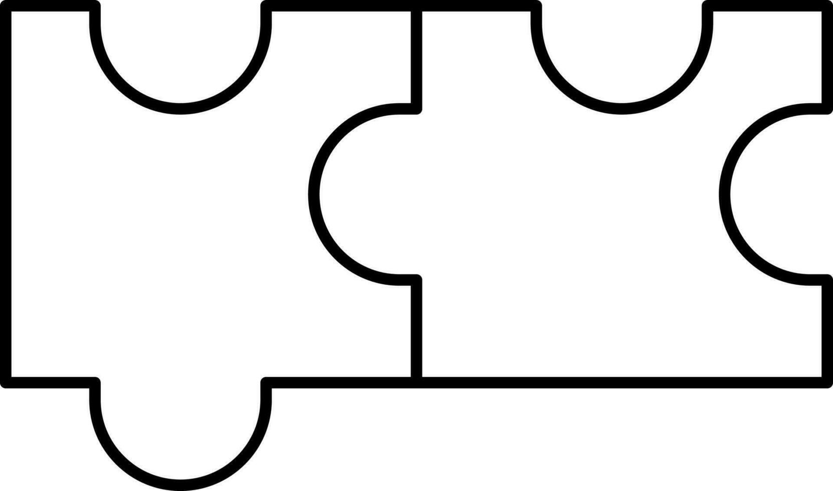 Black Outline Illustration Of Puzzle Icon. vector