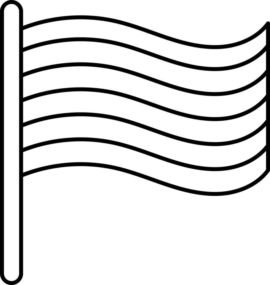 Wavy Lesbian Flag Icon In Thin Line Art. vector
