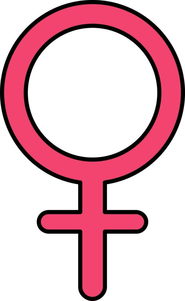 Pink Illustration Of Female Gender Icon. vector