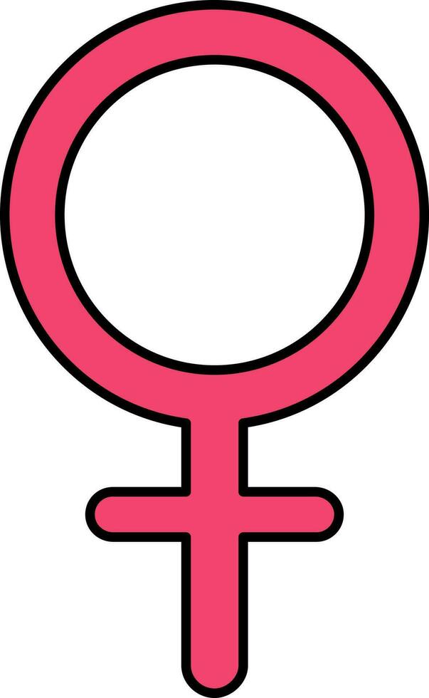 Pink Illustration Of Female Gender Icon. vector