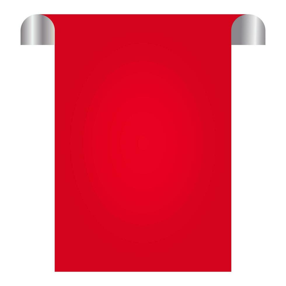 Empty Scroll Paper Or Template In Red Color. vector