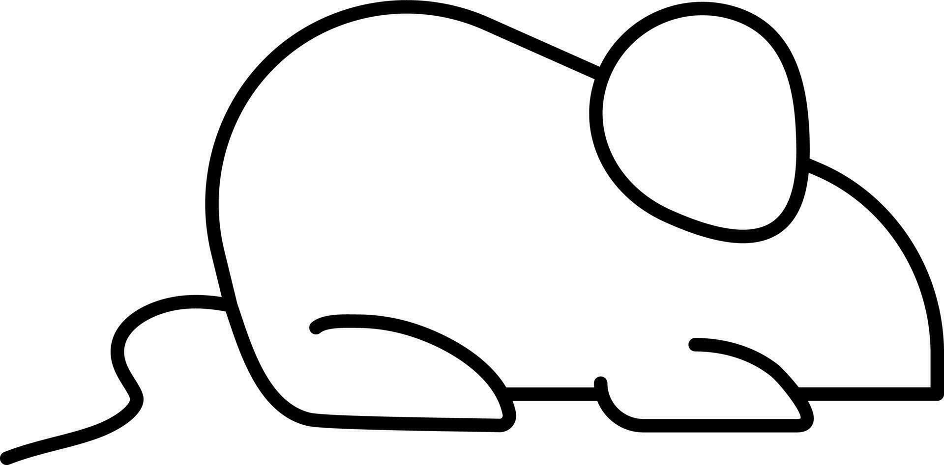 Black Thin Line Art Of Animal Mouse Icon. vector
