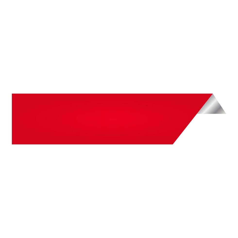 vacío rizo papel etiqueta o bandera elemento en rojo color. vector