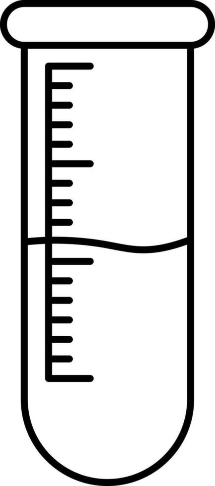 Black Thin Line Art Of Test Tube Icon. vector