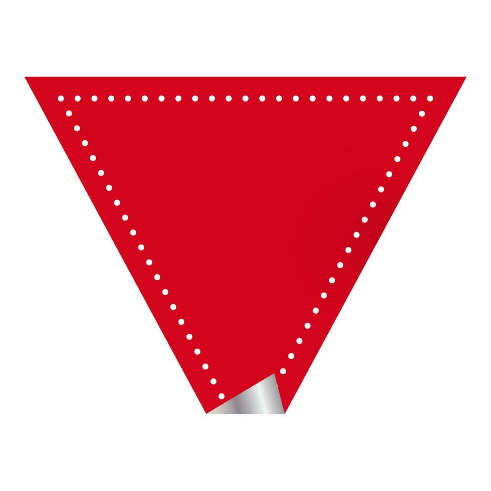 Curl Triangle Shape Label In Red Color. 24155085 Vector Art at Vecteezy