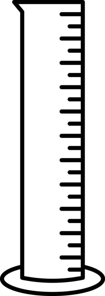 Black Thin Line Art Of Measuring Glass Tube Icon. vector