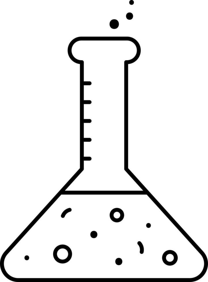 Isolated Liquid Erlenmeyer Flask Linear Icon. vector