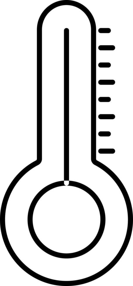 Black Line Art Illustration Of Mercury Thermometer Icon. vector