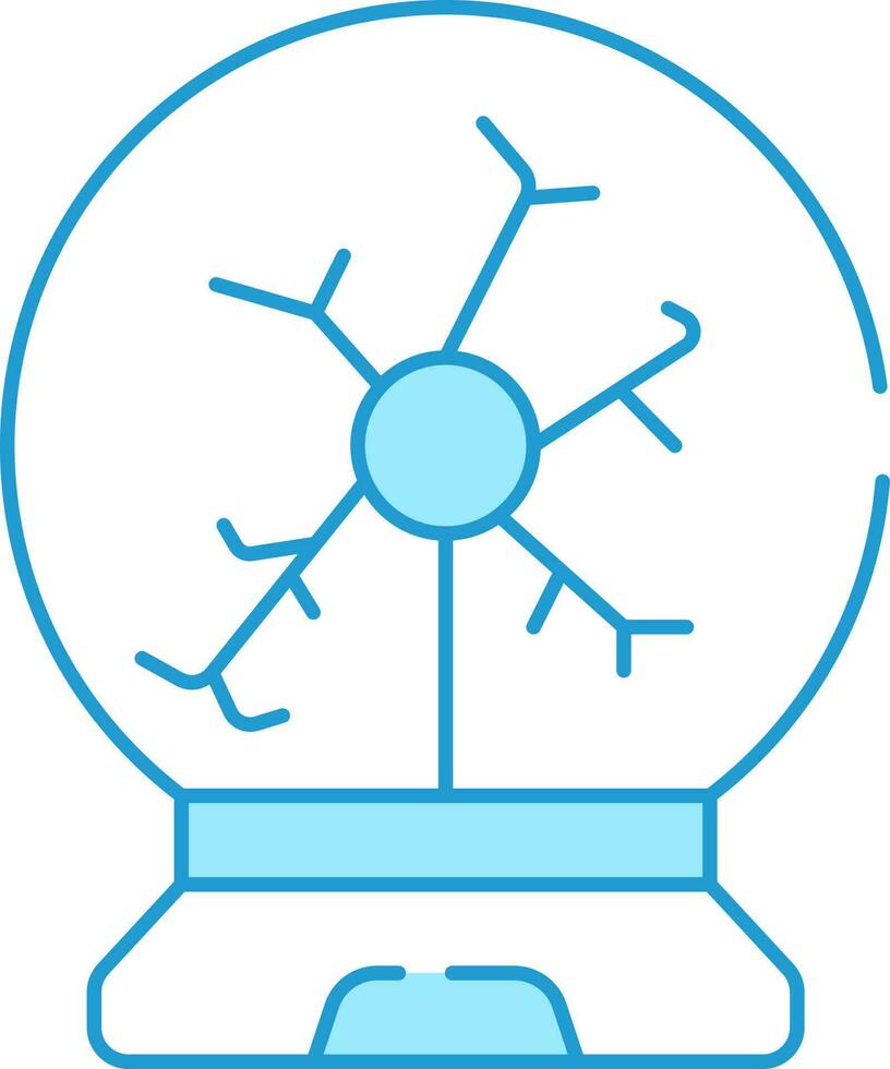 Blue And White Illustration Of Plasma Ball Icon. vector