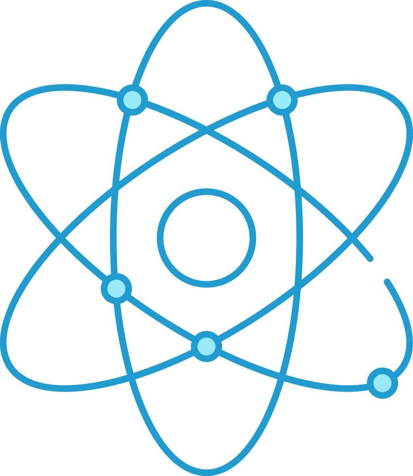 Illustration Of Atomic Structure Icon In Blue Linear. vector