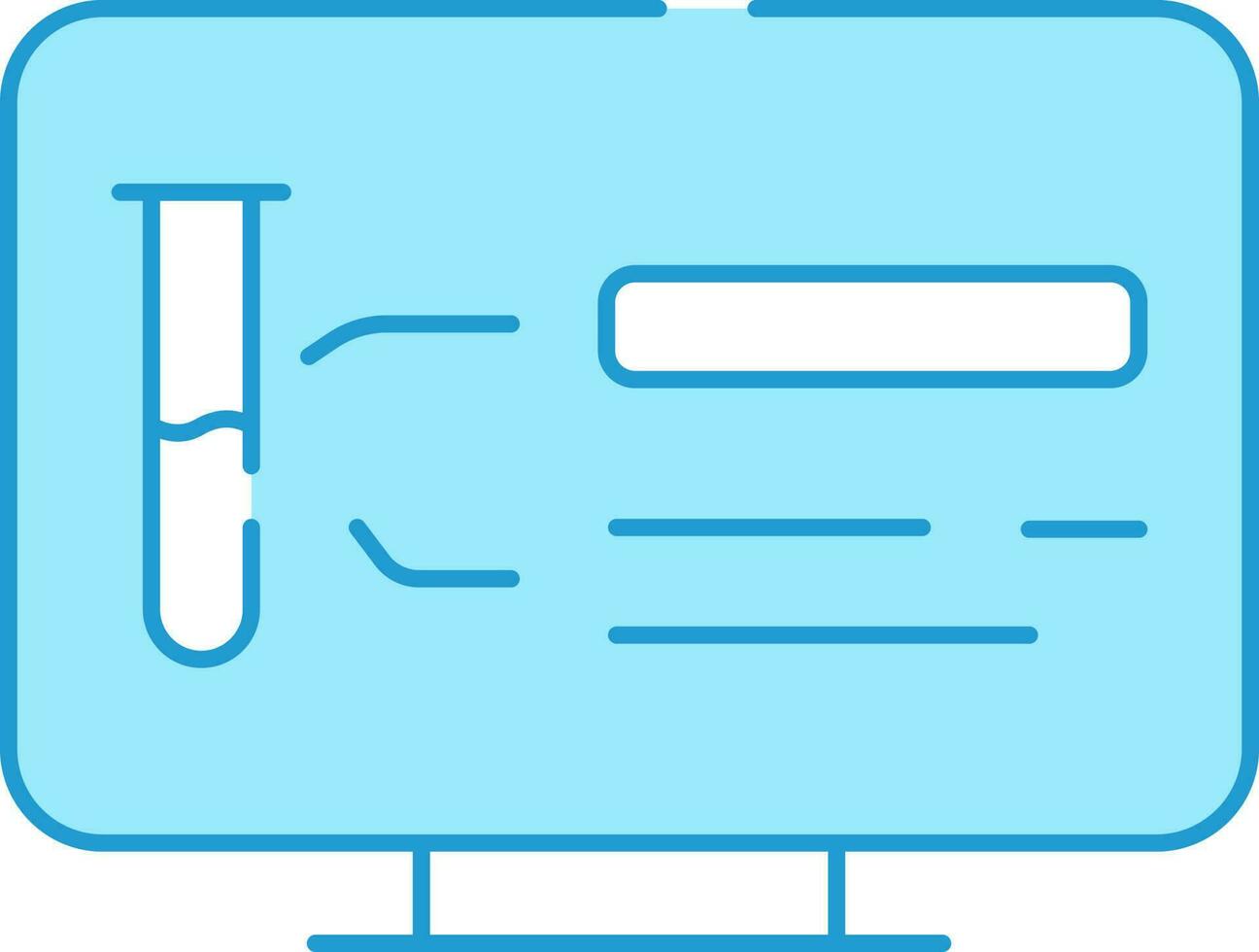 Lab Test Report In Computer Screen Blue And White Icon. 24155152 Vector ...
