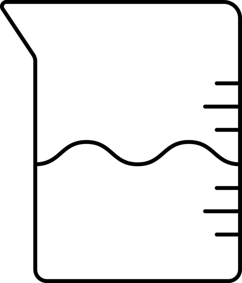 Liquid Measuring Glass Icon In Line Art. vector