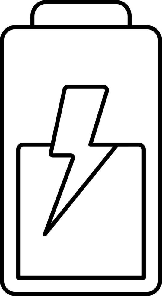 negro contorno batería icono o símbolo. vector
