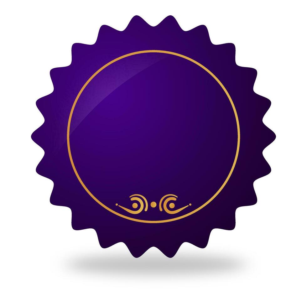 Purple Empty Label, Badge Or Token Element On White Background. vector