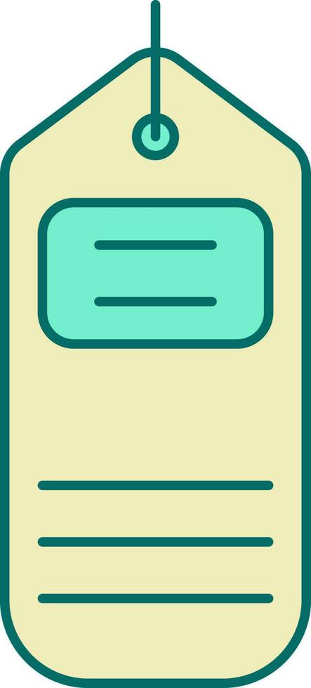 Isolated Tag Icon In Turquoise And Yellow Color. vector