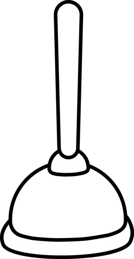 Isolated Plunger Black Thin Line Art Icon. vector