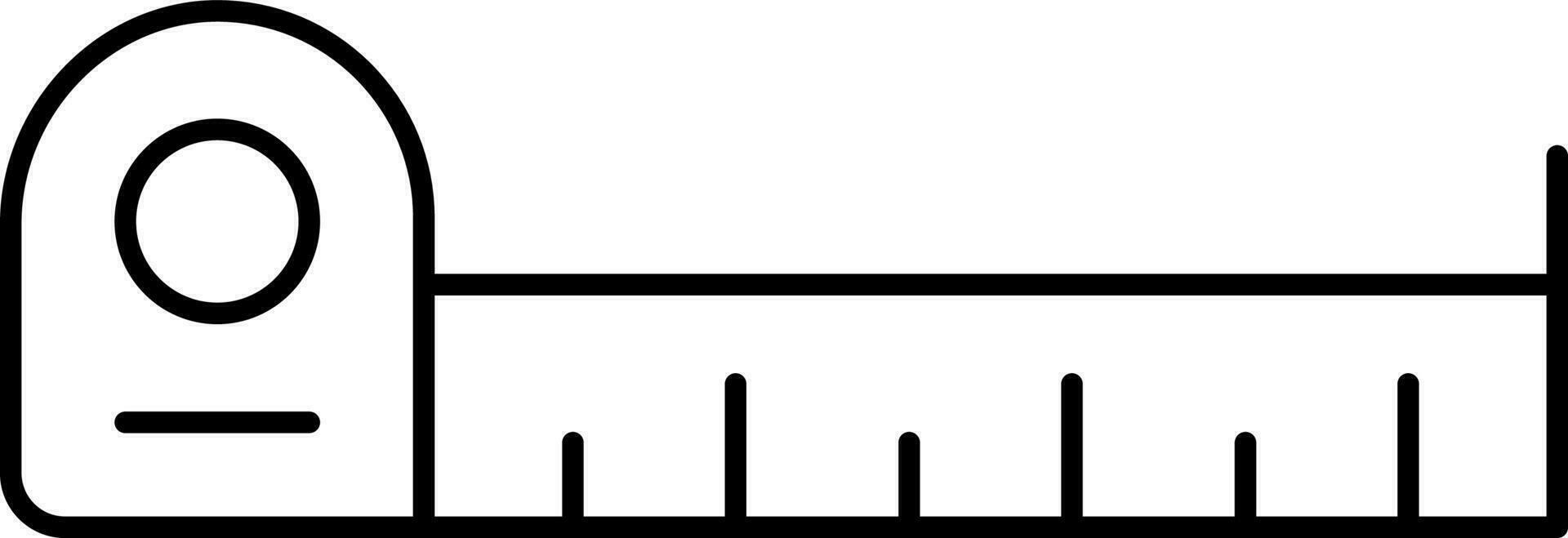 Black Thin Line Measure Tape Icon Or Symbol. vector