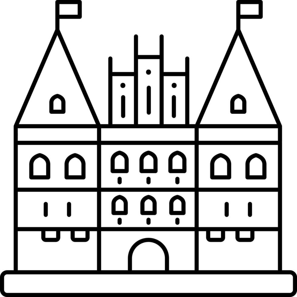 Lubeck Icon In Black Line Art. vector