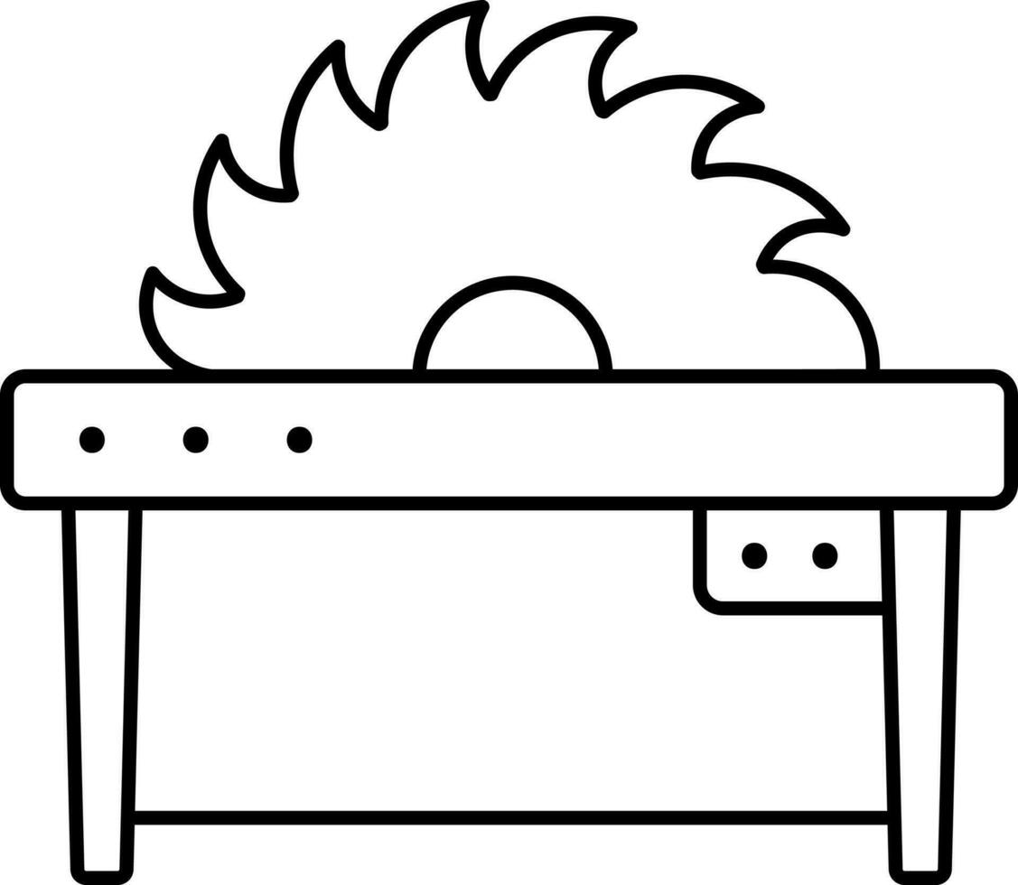 Circular Saw Table Black Thin Line Icon. vector