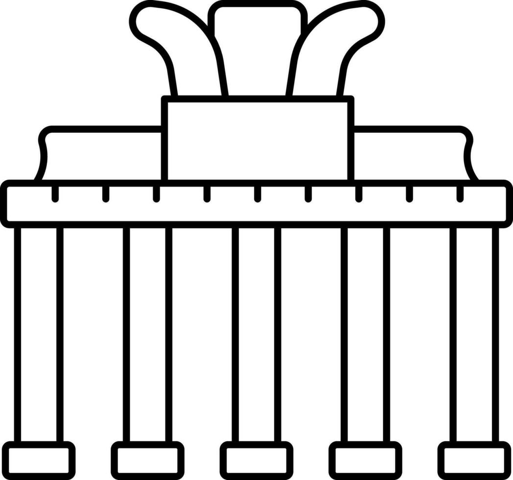 Isolated Brandenburg Gate Icon In Line Art. vector