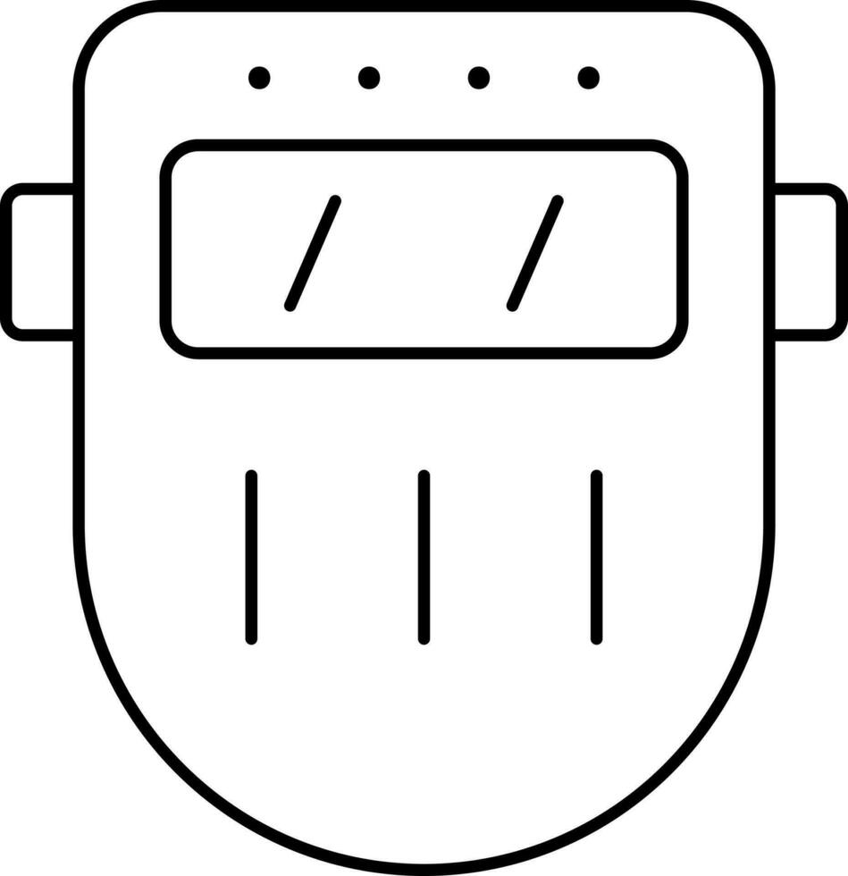 Flat Welding Mask Black Thin Line Icon. vector