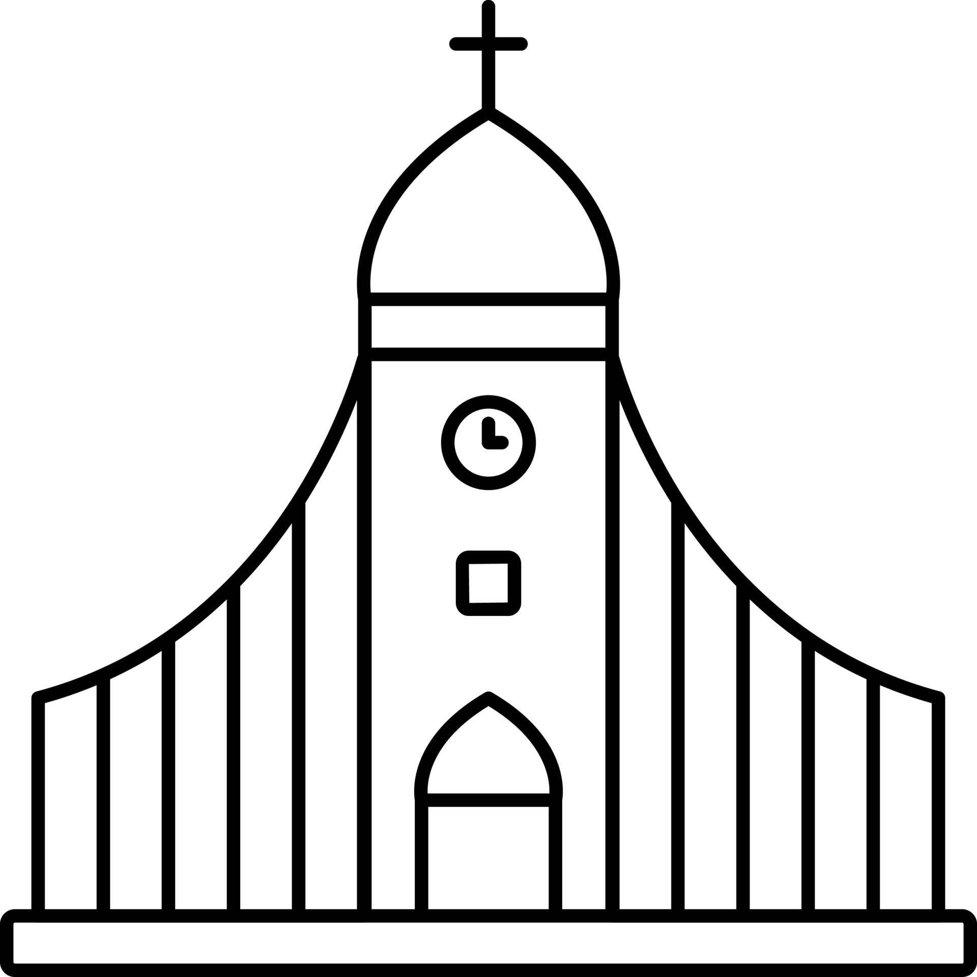 Hallgrimskirkja Icon In Black Line Art. 24155257 Vector Art at Vecteezy