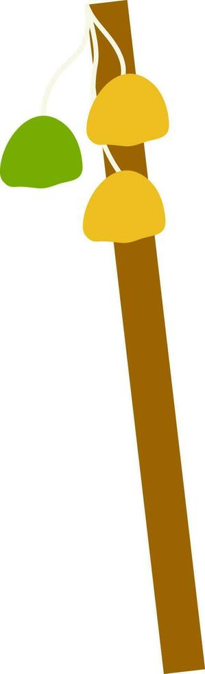 Isolated Khunda Stick Yellow And Brown Icon. vector