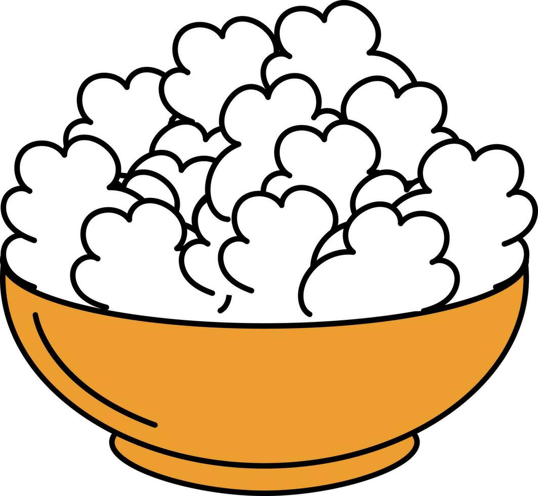 Popcorn Bowl Yellow And White Icon. 24155268 Vector Art at Vecteezy