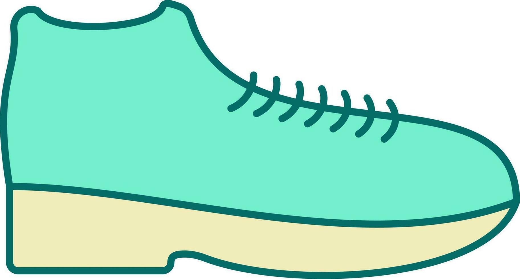 Shoes Icon In Turquoise And Yellow Color. vector