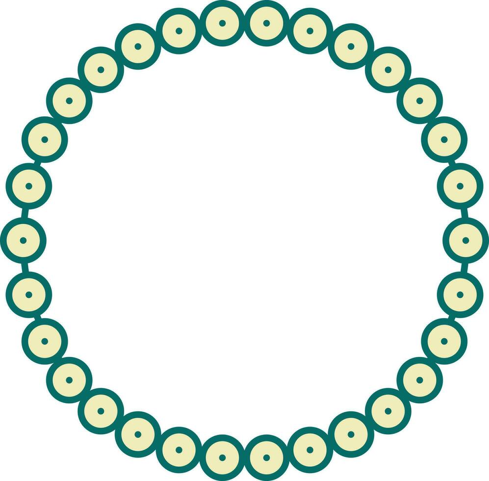 Isolated Bracelet Icon In Turquoise And Yellow Color. vector